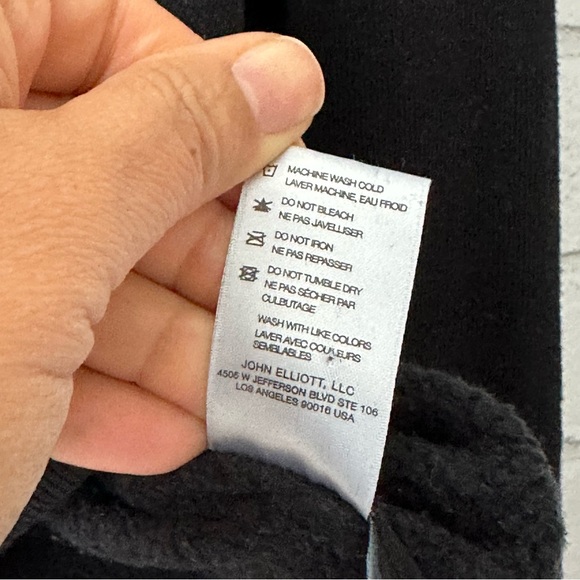 John Elliott Black Sweatshirt Crewneck Black comfort errands modest  Large - Picture 10 of 12